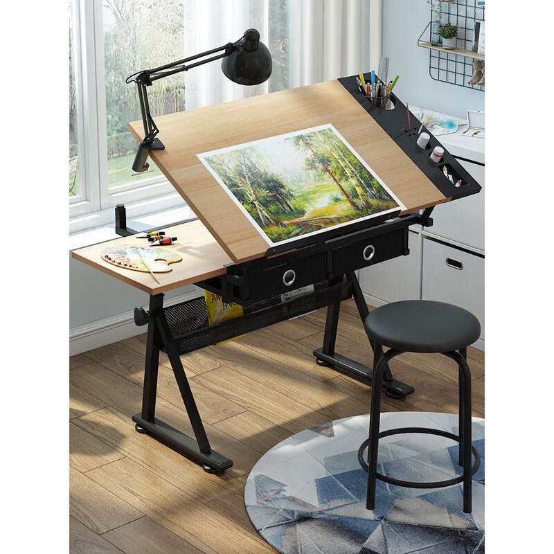 Solid Wood Adjustable Painting Desk, Art Drawing Board, Drafting Table, Designer Workbench, Table Easel, Painting Table