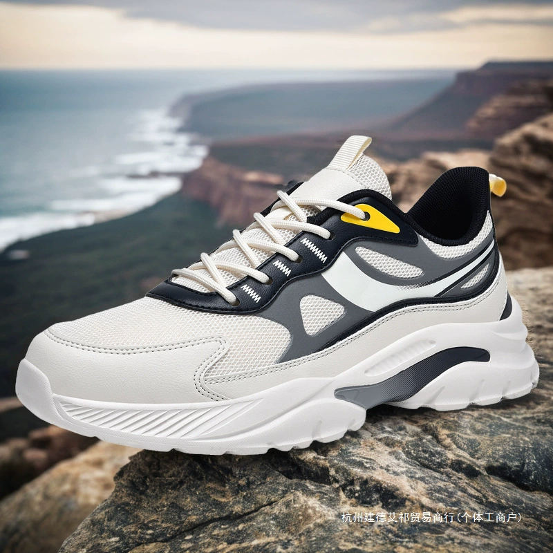 Summer footwear, men's breathable shock-absorbing sports shoes for leisure, plus size, soft sole