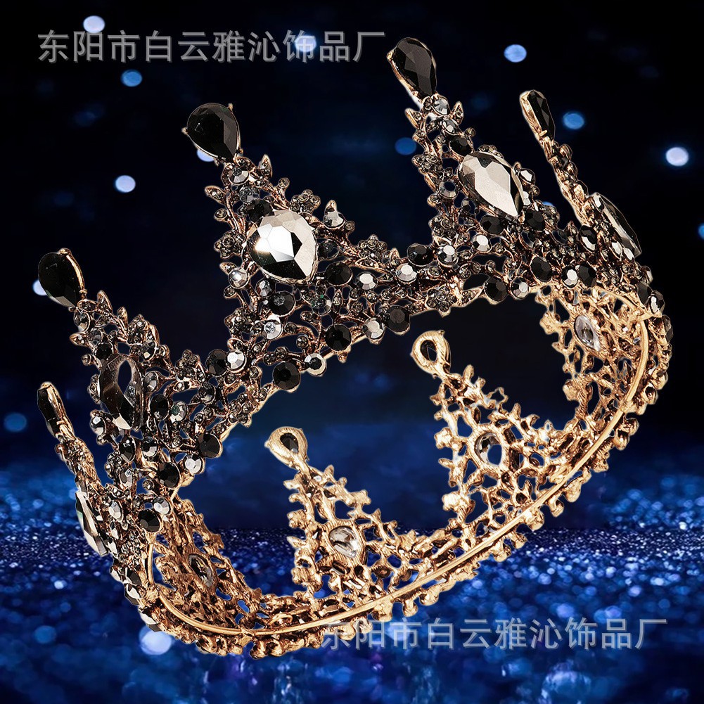 2022 nuevo barroco europeo de lujo nupcial corona cumpleaños vestido de novia vestido de pasarela accesorios de estudio círculo completo