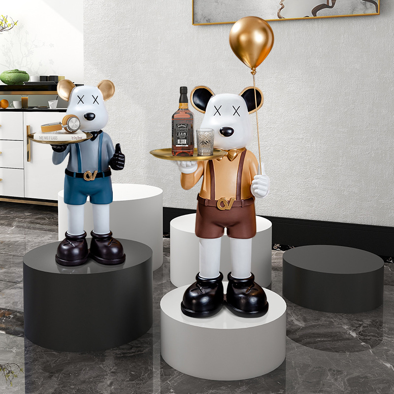 기본 높은 디스플레이 테이블 라운드 직사각형 스튜디오 창 홈 거실 장식 폭력 곰 장식품