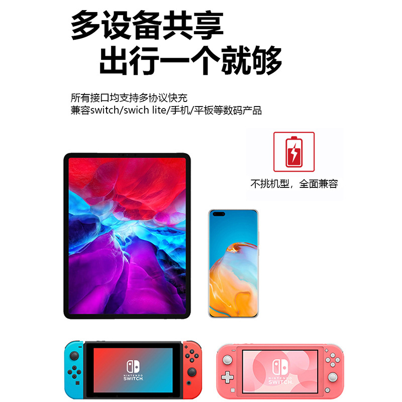 74W多功能PD+HD-MI充电器适用于Switch游戏机，Macbook等