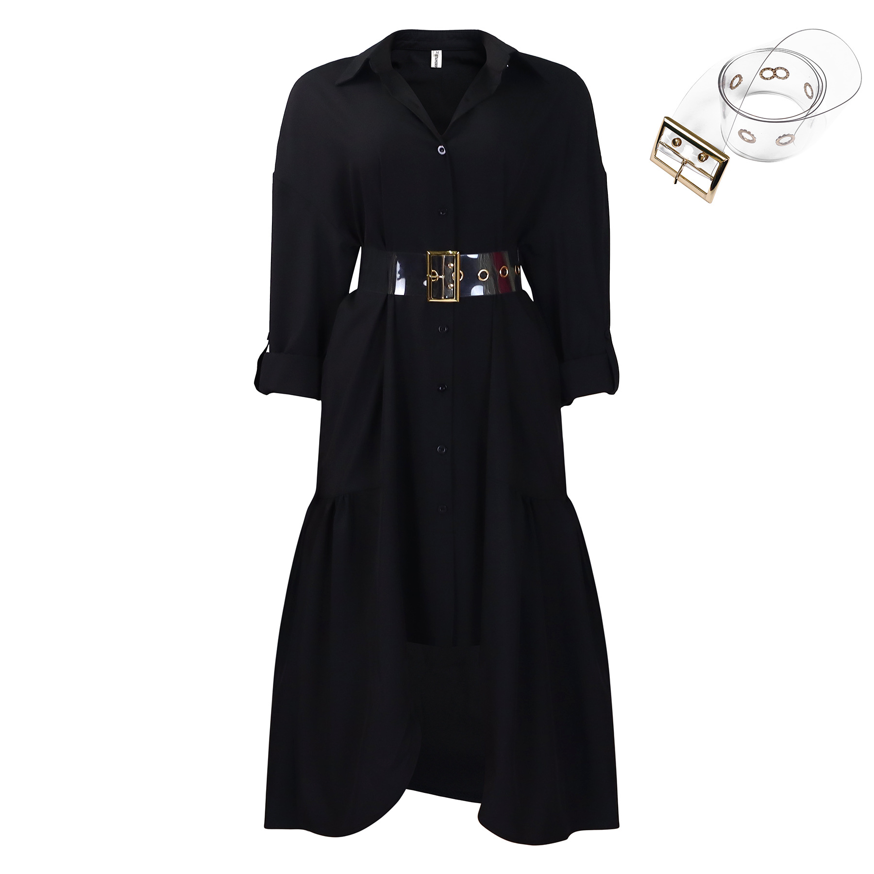 Women's Casual Loose Fit Solid Color Dress