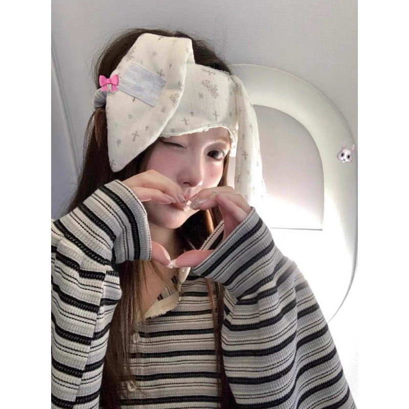 甜美兔子耳朵眼罩女可爱卡通学生元气少女睡觉遮光神器不透光护额|undefined