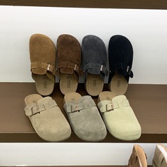 小个子厚底增高森系文艺风包头半拖鞋女外穿一脚蹬丑萌真皮勃肯鞋