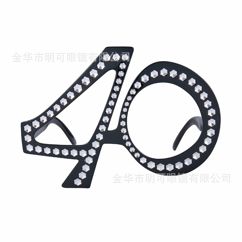 Gafas Decorativas de Cumpleaños con Números 16/18/30/40/50/60 de Plástico ABS para Fiesta