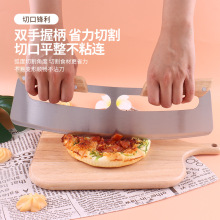 现货亚马逊半月大披萨切刀不锈钢面包摇刀披萨专用刀牛轧糖刀弯刀