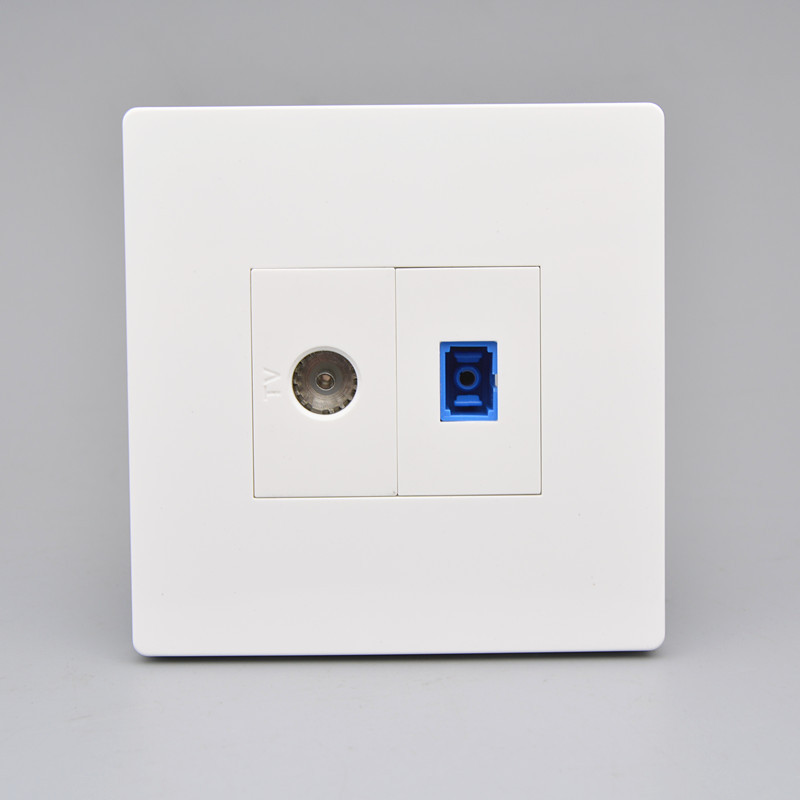 大板86型暗装电脑千兆网络光纤带电视TV面板 有线电视+SC光纤插座