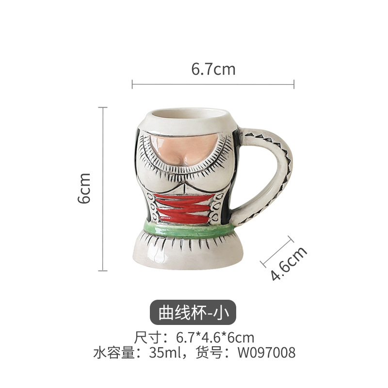 Taza de agua de cerámica europea personalizada hermosa taza de agua de arte creativa taza de agua taza de forma especial taza