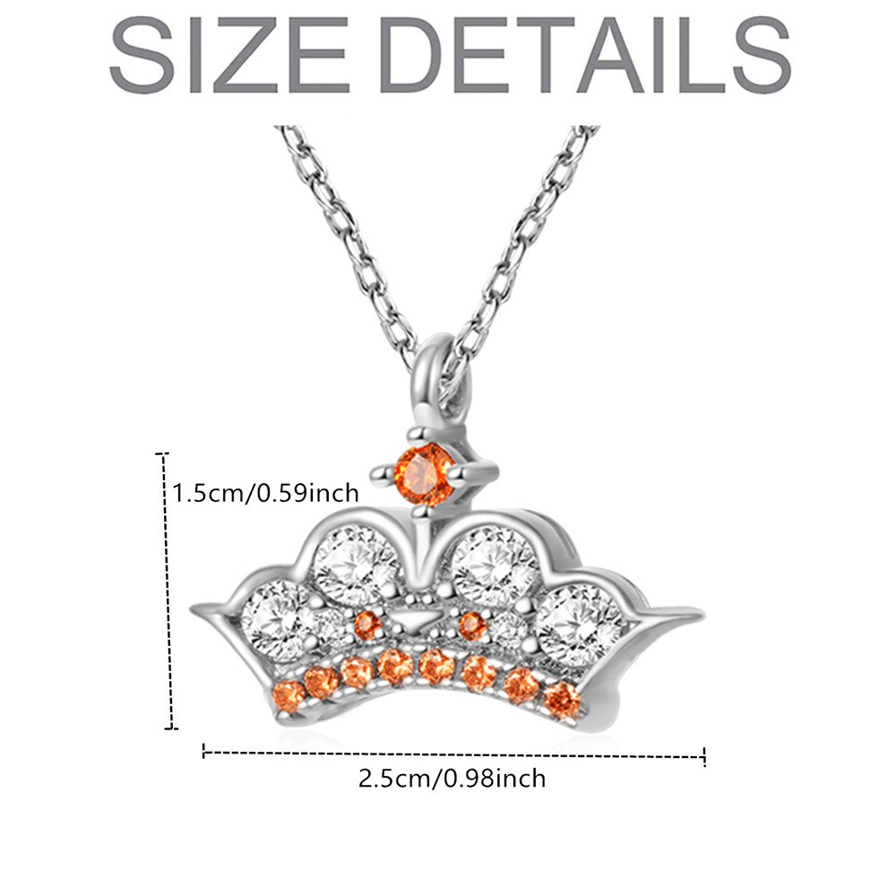 Colar com pingente de coroa de rainha em strass para mulher_voghion.com