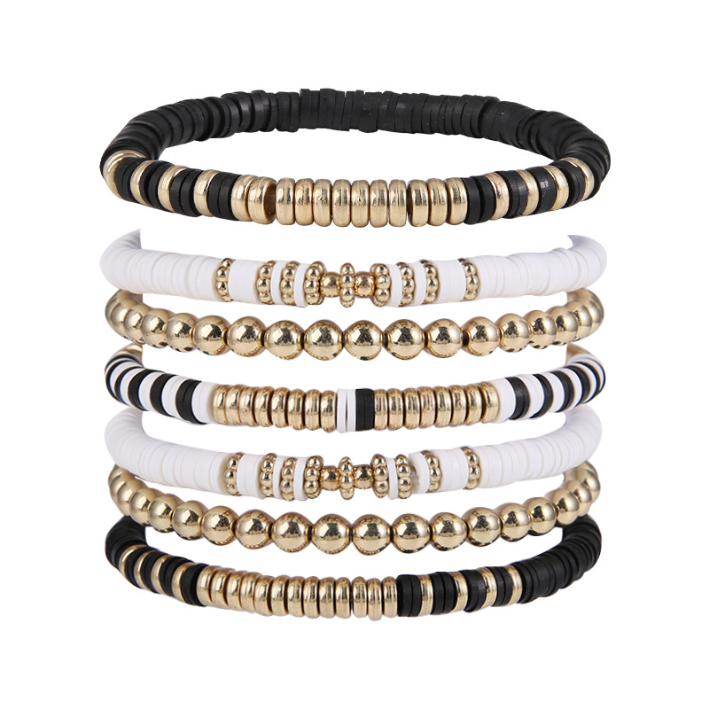 30g Weight Bracelets Classification 1 Set Quantity Daily Occasion soft clay Material Geometric Pattern Unisex Gender Plating Design Fashion Style Fashion Geometric Soft Clay Plating Unisex Bracelets 1 Set 23