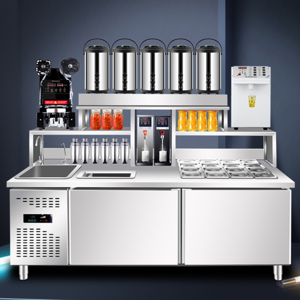 Commercial Work Sink, Snow Operation Table, Refrigerated Integrated Cabinet, Beverage Machine, Milk Tea Shop, Water Bar Counter, Freezer
