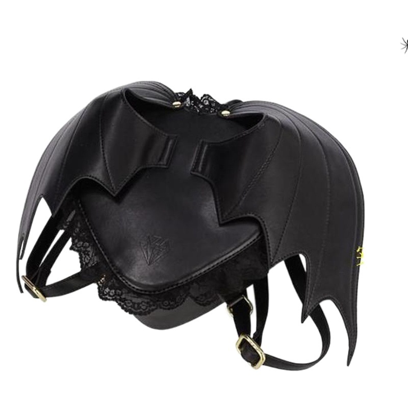2022 Autumn New Black Angel Devil Bat Backpack Women's Lace Backpack Women's Bag Wholesale