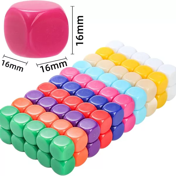 16mm Blank Colorful Dice Acrylic Dice Various Colors DIY Dice Suitable for Chessboard Games