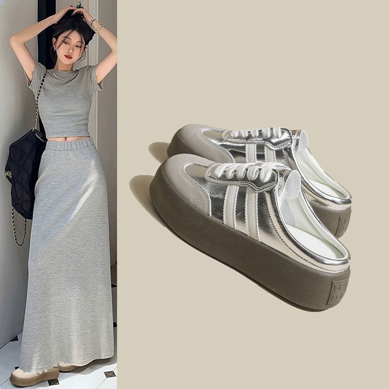 Closed-Toe Thick-Soled Slippers 2026 Spring Hot-Selling Comfortable Versatile Fashion Slip-On Women's Shoes Closed-Toe Half Slippers for Women Closed-Toe Thick-Soled Slippers 2026 Spring Hot-Selling Comfortable Versatile Fashion Slip-On Women's Shoes Closed-Toe Half Slippers for Women