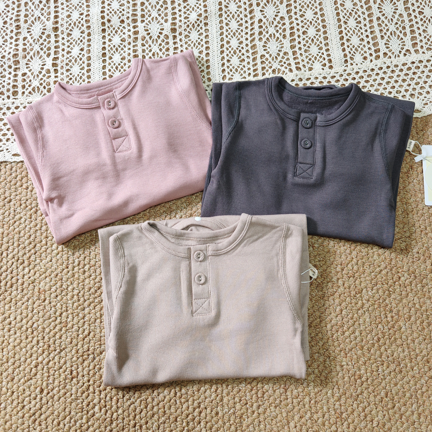 Autumn demi-season solid color keep warm bodysuit for early age for…