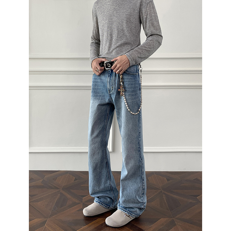 "Herren Retro Slim-Fit Flared Jeans – Vintage-inspirierte Straight-Leg-Jeans für Casual & Streetwear (Größen M-5XL, Classic Blue Wash)"_voghion.com