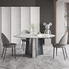 Italian rock plate round table dining table light luxury modern minimalist high -end high -end stainless steel designer bright light rock board table