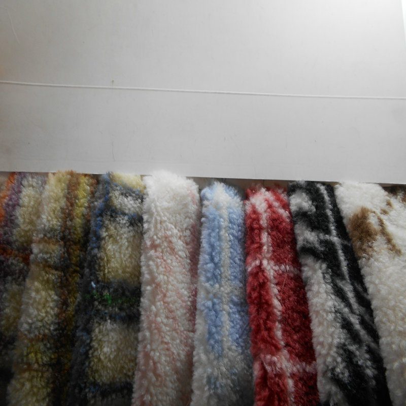 新品颗粒羊绒格子 迷彩印花家居服 仿泰迪绒毛毯家纺鞋包皮草面料