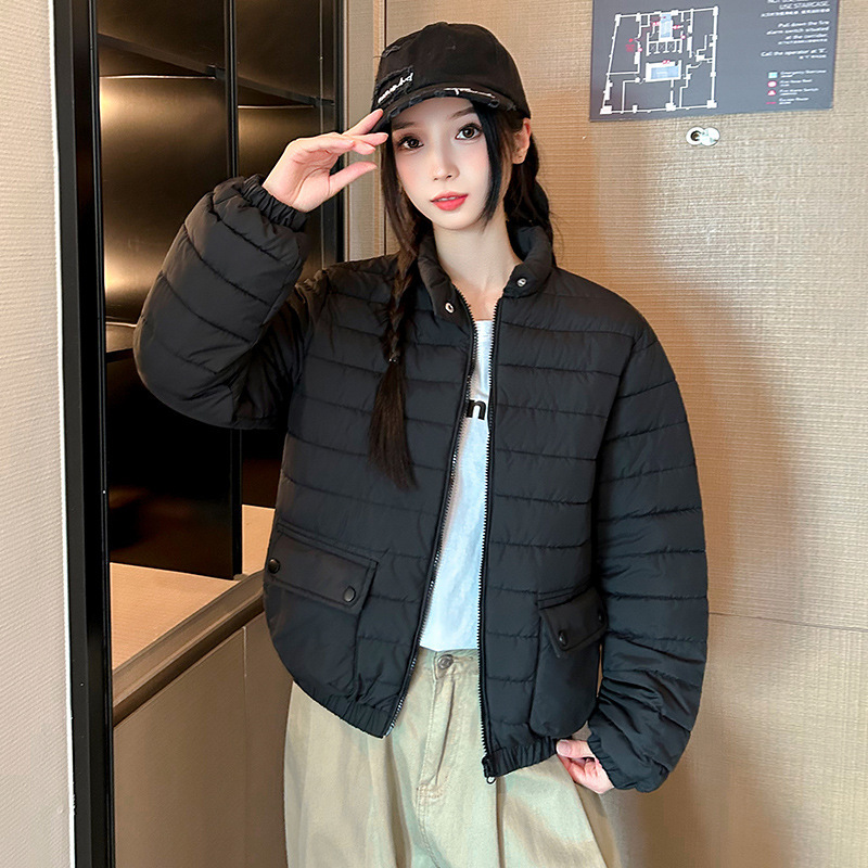 Transfronterizo 2025 invierno nuevo corto versátil ropa de algodón comercio exterior ropa de algodón moda casual chaqueta de algodón exterior chaqueta
