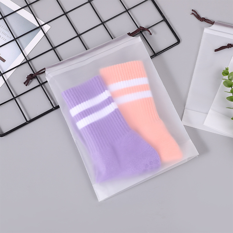 Ropa interior Zapatos Ropa organización en Blanco Bolsa de cordón esmerilado EVA bolsa de viaje con cordón bolsa de cordón