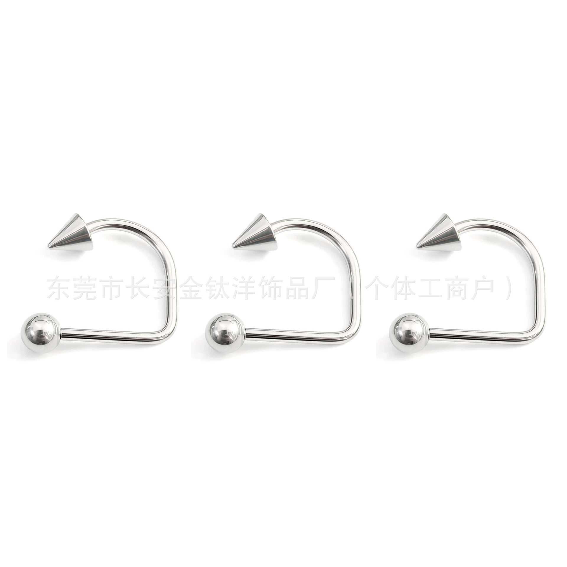 F136 Titanium Internal Thread D-Shaped Lip Ring, U-Shaped Horseshoe Earrings, G23 Titanium Alloy Body Piercing Jewelry detail image 4