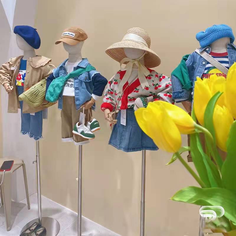 Children's Model Props Half-Length Male and Female Kidsren's Baby Clothes Display Stand Mannequin Clothing Store Full Body Kidsren's Clothing Model