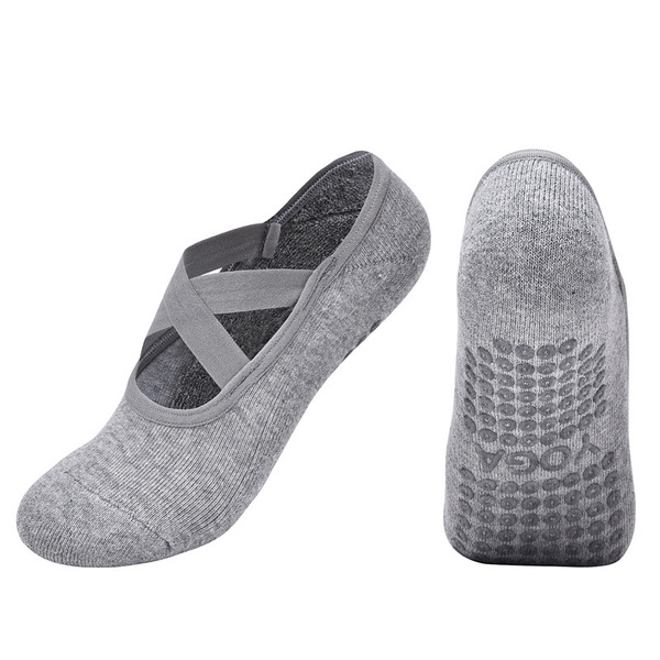 【Hot Product】Ladies Combed Cotton Cross-Belted Yoga Socks Dance…