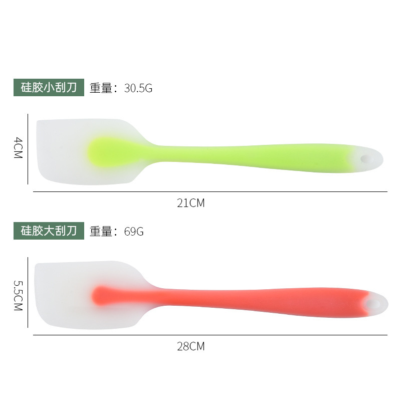 Herramientas para hornear pastel translúcido de una pieza, raspador de crema plano, espátula grande, remover