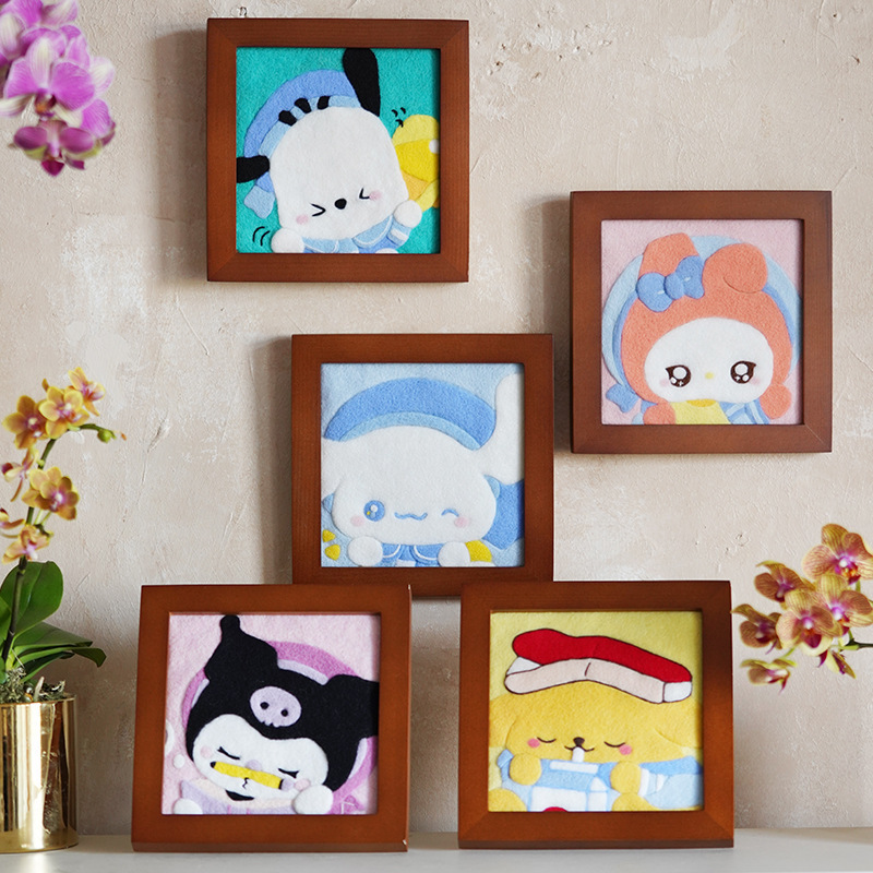 [Clearance] Wool Felt DIY Photo Frame Painting Kit Handmade DIY Material Pack Holiday Gift for Couples Self-Made Ornament