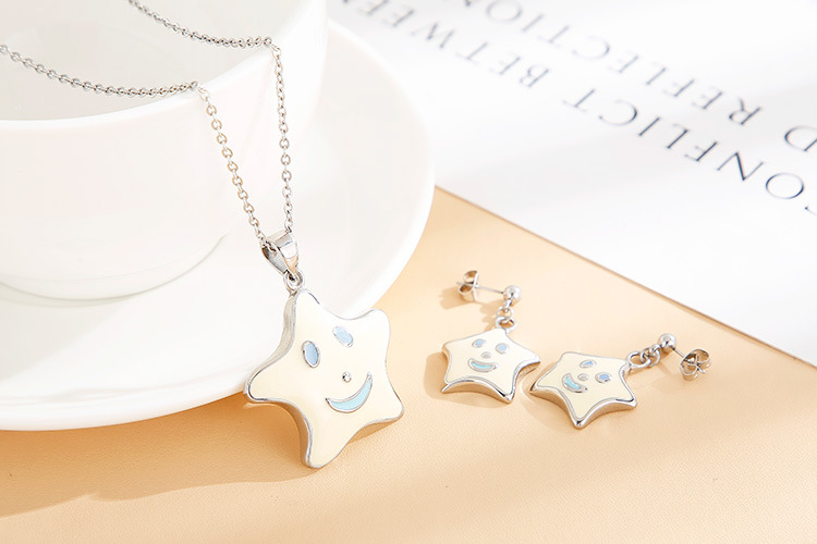 fashion creative dragonfly earrings diamond necklace set wholesale