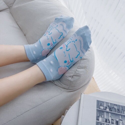 Japanese new cartoon socks for women, cute puppy socks, Korean version of women's boat socks, combed cotton socks, drop shipping