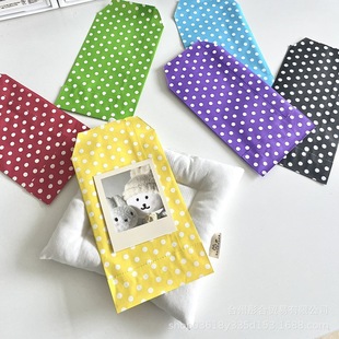 Ins Ancient Flavor Packaging Bag Colorfulful Polka Dot Envelope Bag Card Packaging Material Gift Material Long Storage Bag