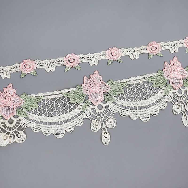 厂家供应三色水溶花边 沙发罩坐垫家纺辅料13.5CM宽lace 刺绣花边