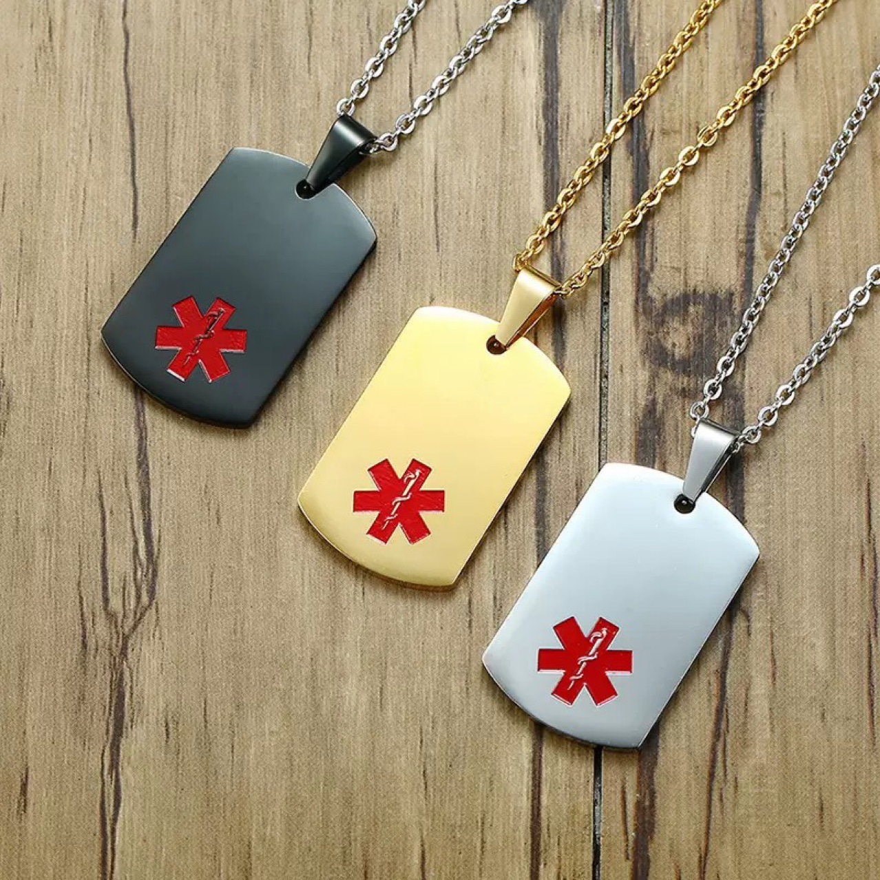 Cross-Border New Medical Military Brand Necklace International Nurses Day Logo Pendant Stainless Steel Men's Jewelry Accessories Gift