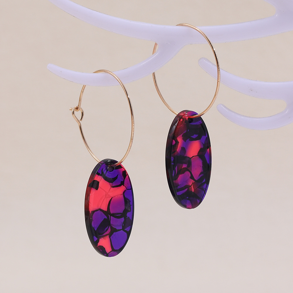 Autumn New Oval Acetate Plate Acrylic Earrings display picture 5