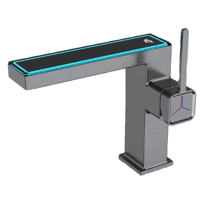 Uno por uno baño galvanoplastia cascada de plata pantalla digital Cuenca del grifo caliente y fría baño hogar lavabo grifo lote