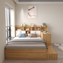 A'榻榻米床小户型可订实木单人床书桌一体儿童床柜组合多功能储物