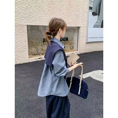 早春秋季盐系减龄穿搭一整套女士开叉半身裙披肩衬衫休闲两件套装