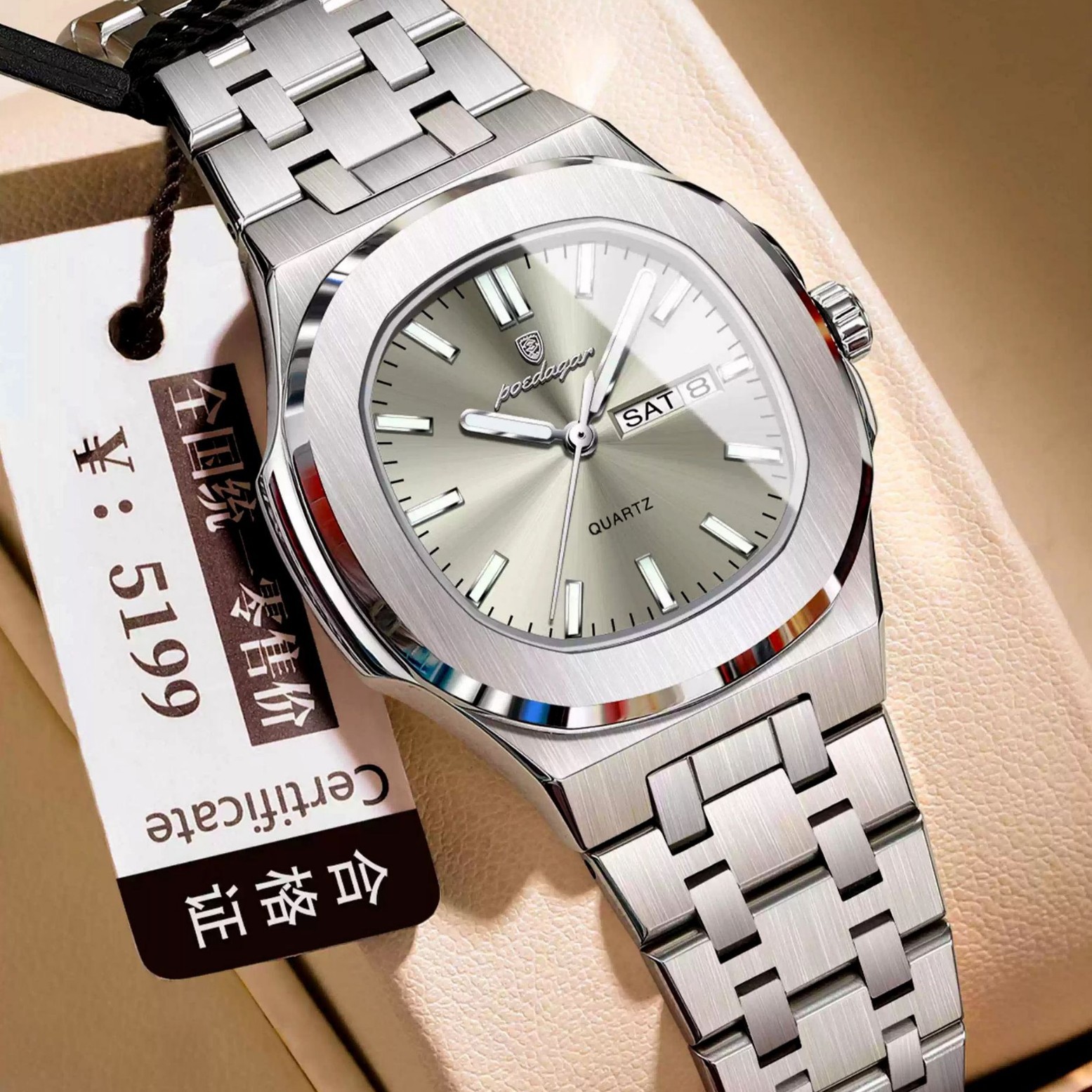 Swiss Brand Women's Watch Trendy Dual Calendar Simple New Luminous Fashion Fully Automatic Mechanical Women's Quartz