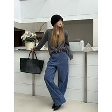 ICC 冬季复合绒加厚直筒小脚裤简约显瘦灯芯绒休闲裤女十三行1529