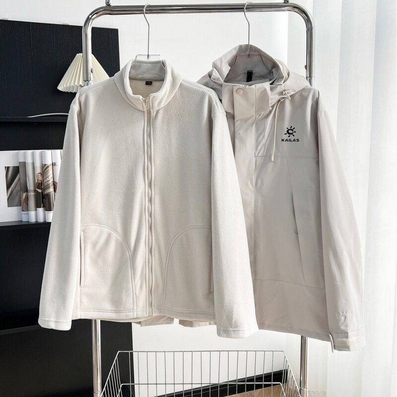 户外冲锋衣男三合一可拆卸抓绒内胆保暖两件套山系登山服男装外套|undefined