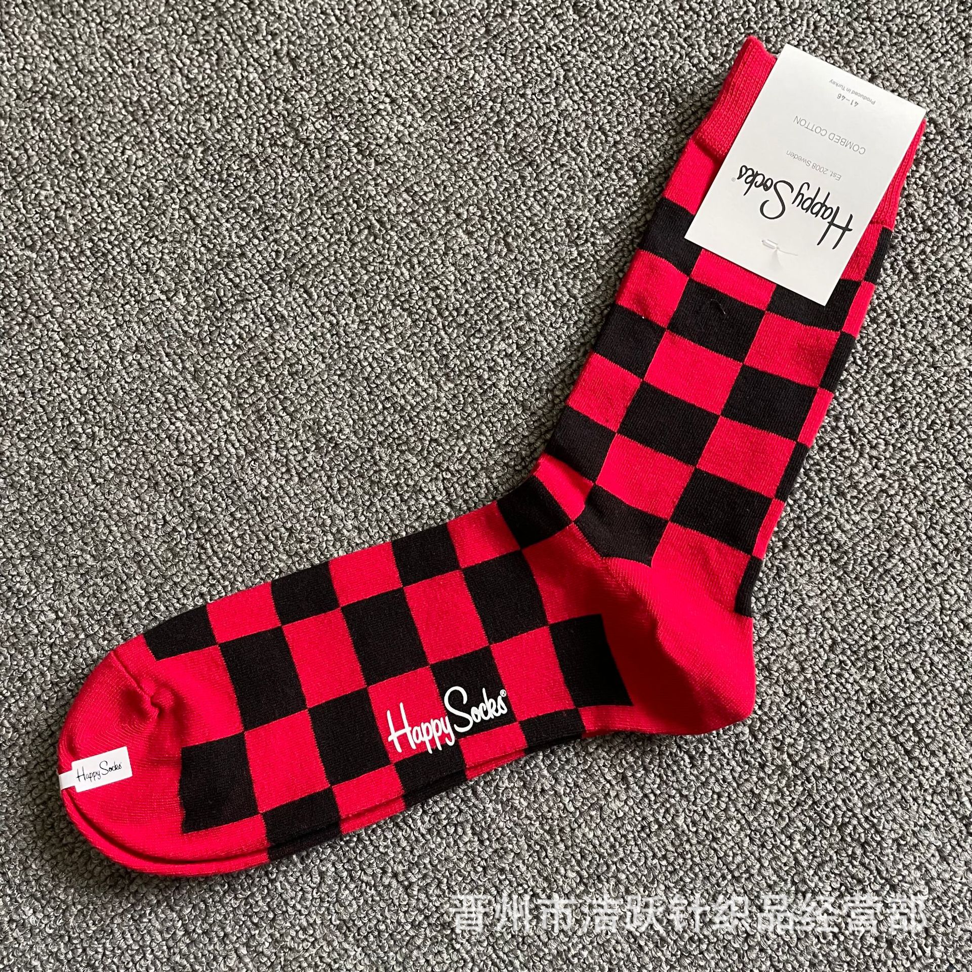 Happy socks新品高品质ハイレザー男性ソックススウェーデンコットンソックスファッションソックスカップルinsロング美脚ソックス