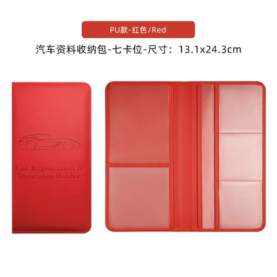 registration document folder, insurance information | Sürətlər qutusu və əl tormozu başlıqları - red-car-data-package