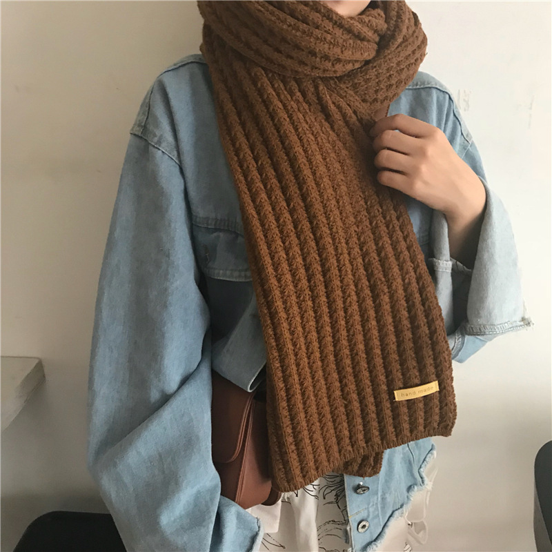 Women's Japanese Style Sweet Solid Color Yarn Scarf display picture 2