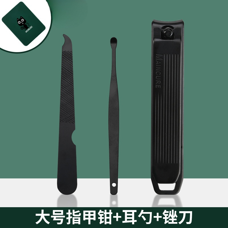 Juego de cortaúñas anti-salpicaduras de alta calidad Cortaúñas biseladas de acero inoxidable Juego de cortaúñas de alta gama Manicura para el hogar