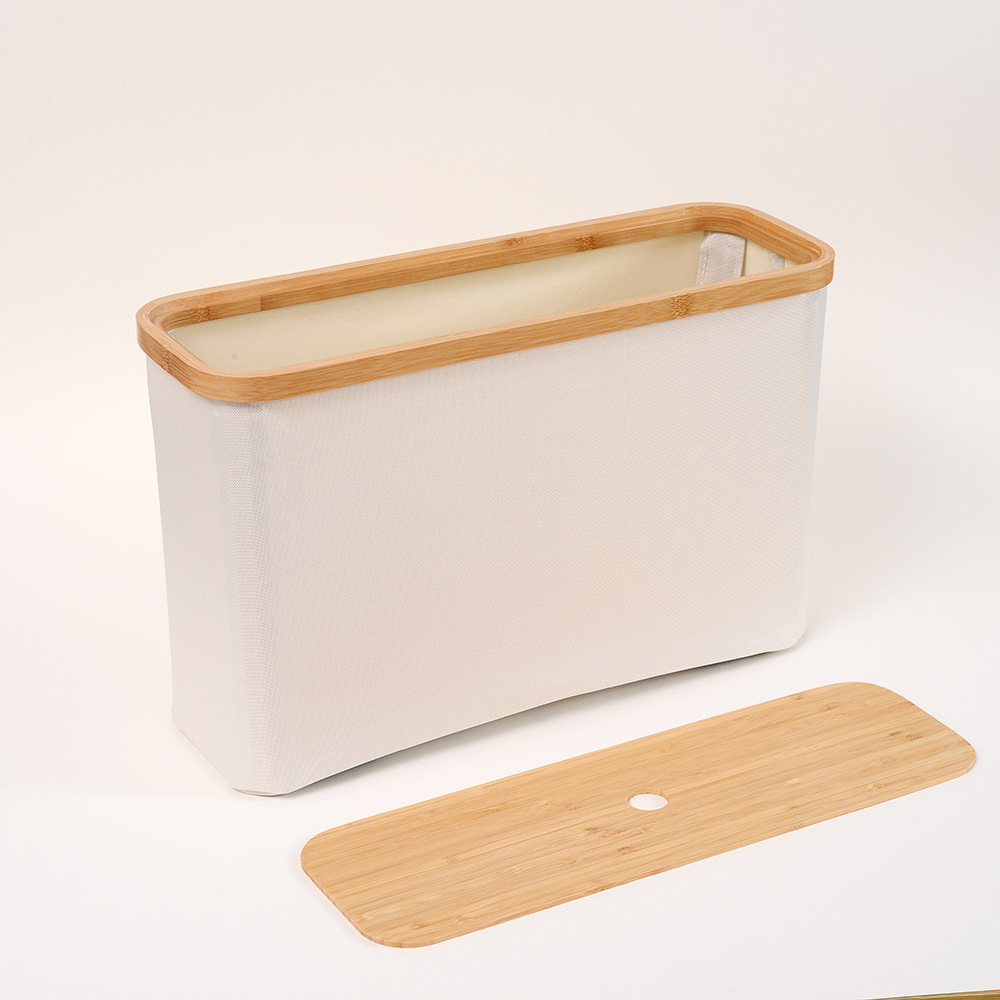 Cesta de ropa sucia de bambú plegable transfronteriza con bolsillo interior, cesto de almacenamiento de ropa, tela de bambú, cesto de almacenamiento de ropa sucia