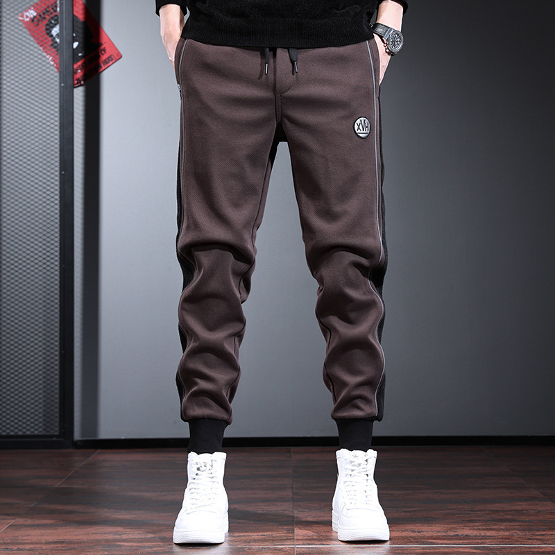 Brown Casual ? Men's Spring and Autumn Slim-Fit Jogger Pants Korean Style Trendy Stylish Design Men's Pants