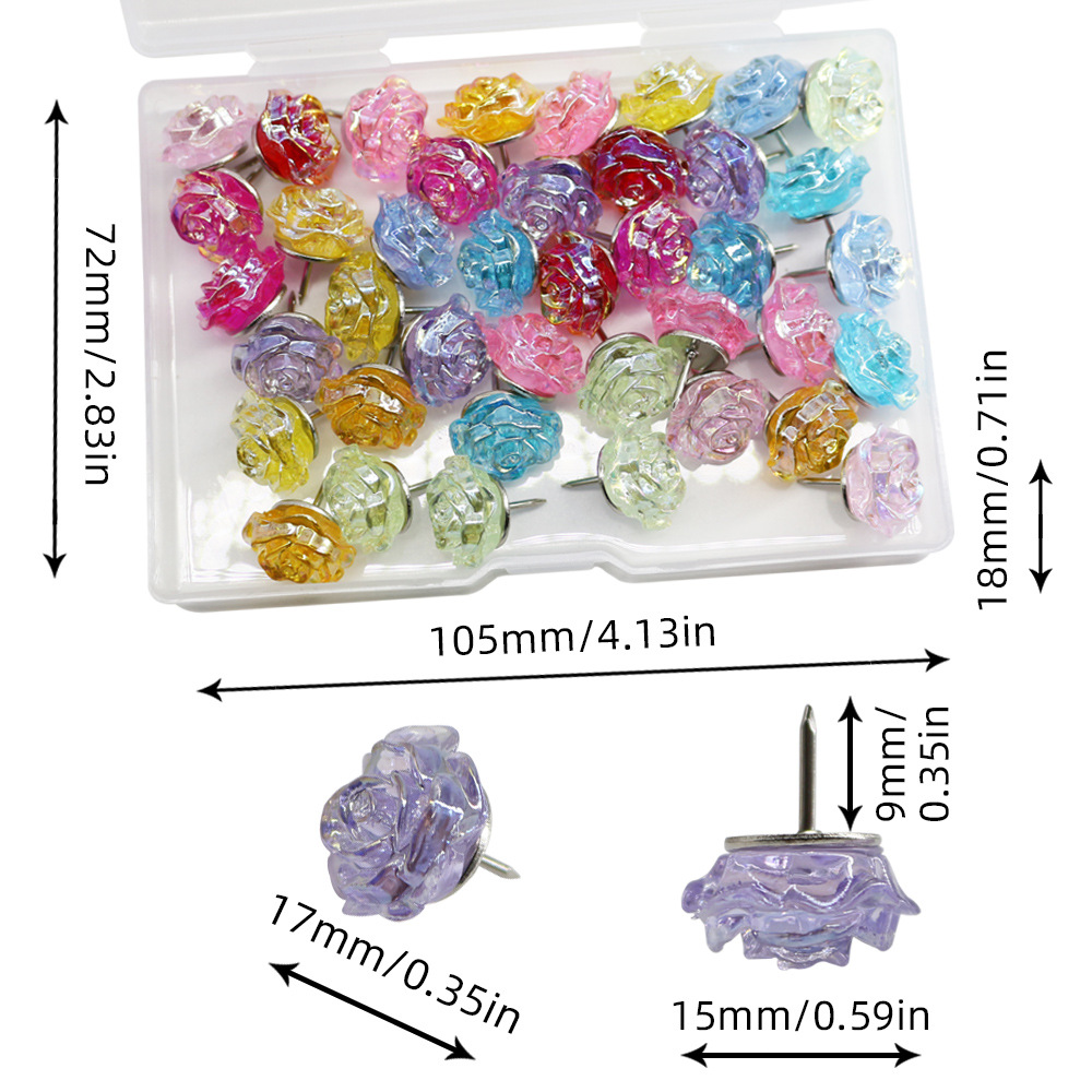 小AB彩玫瑰花 尺寸图