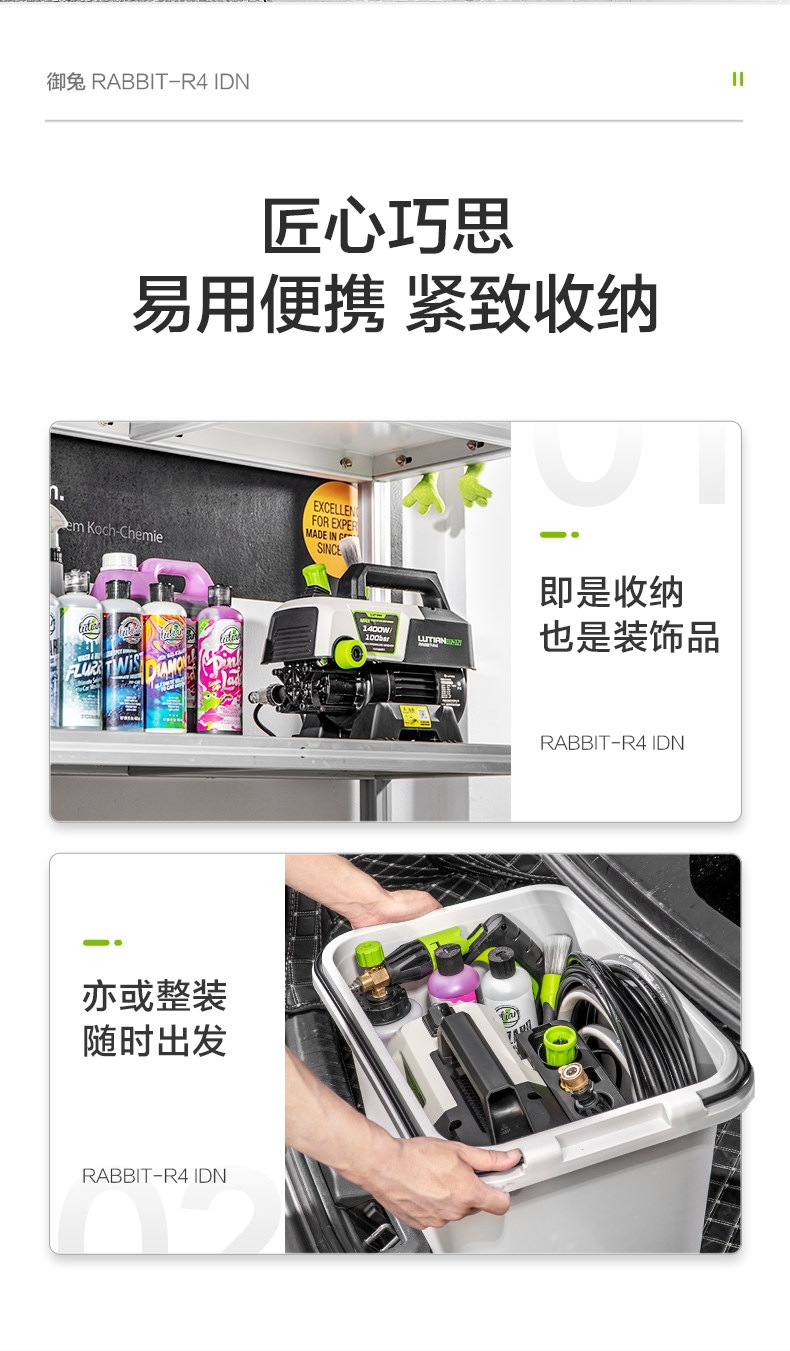Greenfield Household Car Washing Machine, Sensor High-Pressure Cleaner, Car Cleaning Tool, 220V Water Gun, Water Pump, Silver Fox and Yutu Models