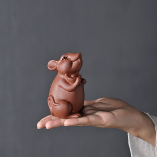 Yuxuan Purple Clay Tea Pet Fortune Mouse Ornament Tea Play Tea Art Handmade Zodiac Tea Tray Tea Worm Home Decoration